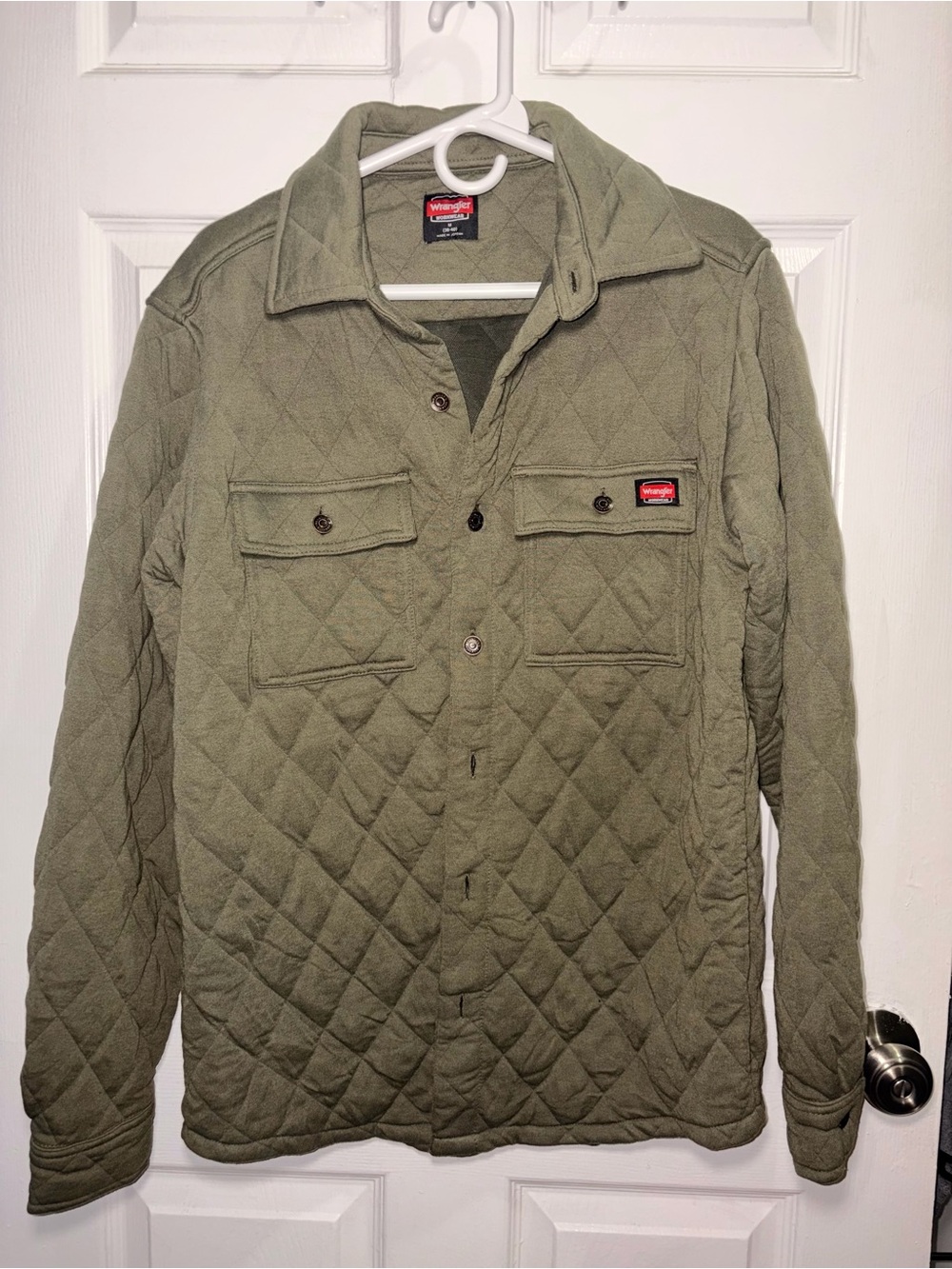 Wrangler Quilted Olive Shirt Jacket - Sage Green